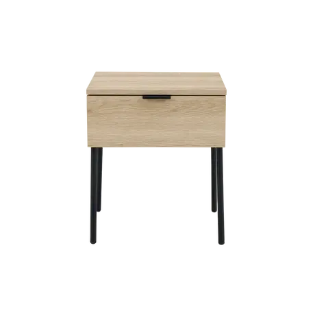 Buy Luna One Drawer Bedside in Oak Woodgrain Finish, Colour: Oak from Furnituretta