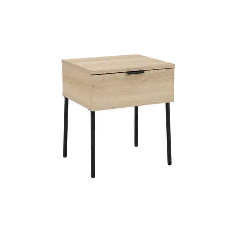 Buy Luna One Drawer Bedside in Oak Woodgrain Finish, Colour: Oak, 4 from Furnituretta