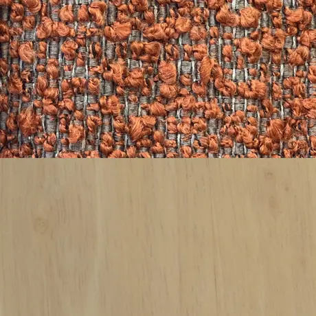 Buy Whisper Stool in Burnt Orange Boucle with Oak Cross‑Base, Colour: Burnt Orange, 4 from Furnituretta