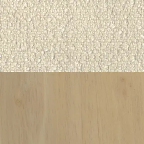 Buy Whisper Stool in Cologne Ivory Boucle with Oak Cross‑Base, Colour: Ivory, 4 from Furnituretta