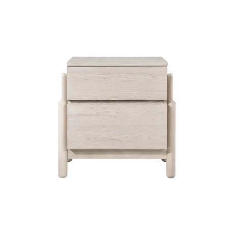 Buy Whisper Bedside in White‑Washed Oak with Two Drawers from Furnituretta