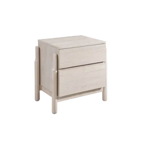 Buy Whisper Bedside in White‑Washed Oak with Two Drawers, 3 from Furnituretta