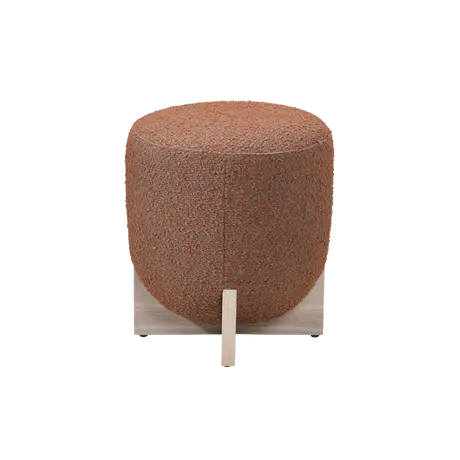 Buy Whisper Stool in Burnt Orange Boucle with Oak Cross‑Base, Colour: Burnt Orange from Furnituretta
