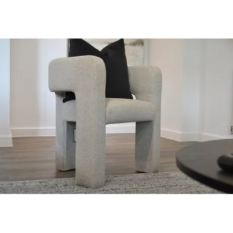 Buy Crescent Occasional Chair in Mink Boucle Fabric, Colour: Mink, 7 from Furnituretta