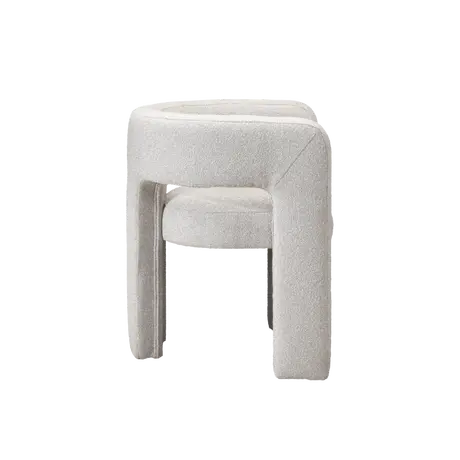 Buy Crescent Occasional Chair in Mink Boucle Fabric, Colour: Mink, 5 from Furnituretta