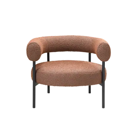 Buy Eclipse Occasional Chair with Curved Backrest and Metal Legs, Colour: Burnt Orange from Furnituretta