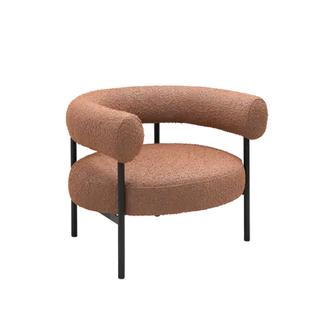Buy Eclipse Occasional Chair with Curved Backrest and Metal Legs, Colour: Burnt Orange, 4 from Furnituretta