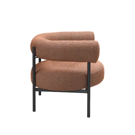 Buy Eclipse Occasional Chair with Curved Backrest and Metal Legs, Colour: Burnt Orange, 5 from Furnituretta