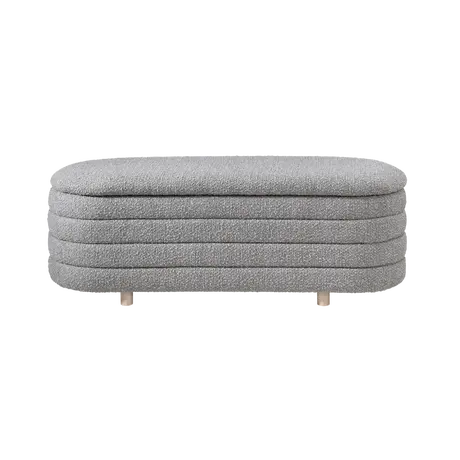 Buy Ripple Storage Oval Ottoman in Dove Boucle Fabric, Colour: Dove from Furnituretta
