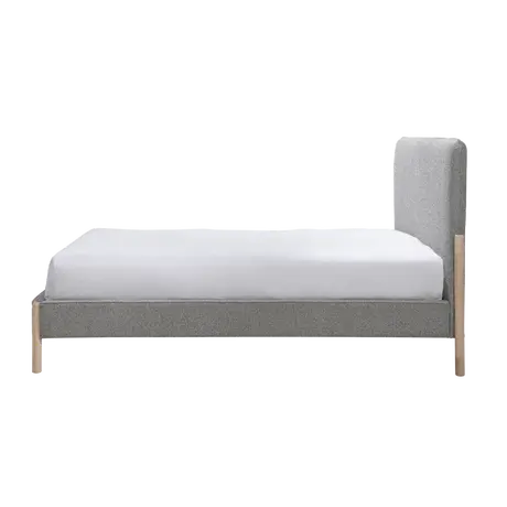 Buy Cove Bed Double in Steel Grey with Upholstered Curved Headboard, Colour: Steel Grey, Bed Size: Double (4ft6), 4 from Furnituretta
