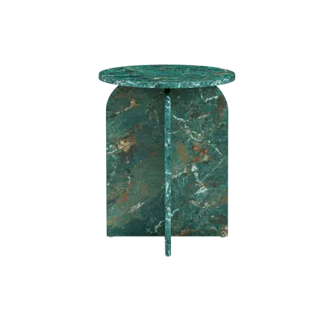 Buy Arco Round Side Table in Amazon Green Marble‑Effect, Colour: Amazon Green from Furnituretta