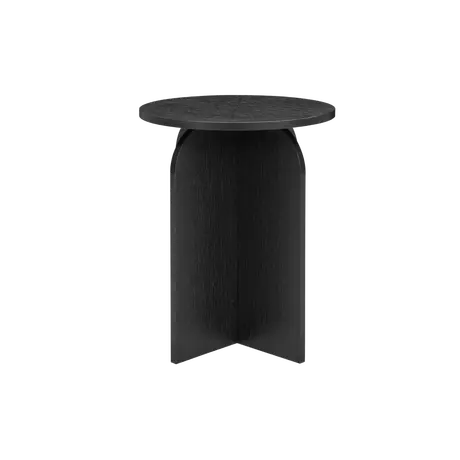 Buy Arco Round Side Table in Black Woodgrain Finish, Colour: Black, 4 from Furnituretta
