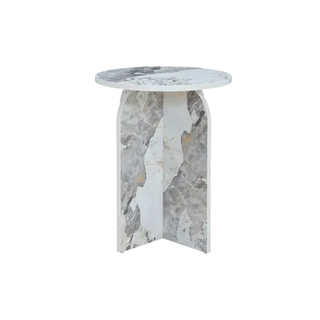 Buy Arco Round Side Table in Pandora Marble‑Effect, Colour: Pandora, 4 from Furnituretta