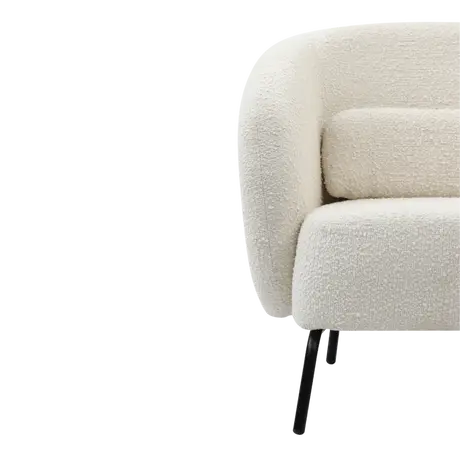 Buy Joey Armchair in Cologne Ivory with Curved Boucle Design, 3 from Furnituretta
