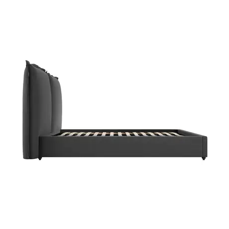 Buy Sunday Bed in Deep Grey – Super King (6ft) with Pillow‑Style Headboard, Colour: Deep Grey, Bed Size: Super King (6ft), 5 from Furnituretta