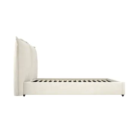Buy Sunday Bed in Ivory – Double (4ft6) with Pillow‑Style Headboard, Colour: Ivory, Bed Size: Double (4ft6), 5 from Furnituretta