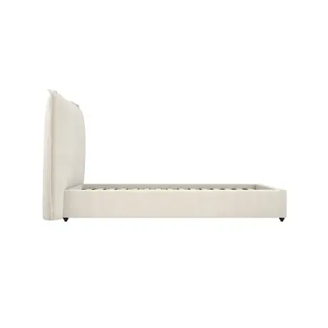 Buy Sunday Bed in Ivory – Single (3ft) with Pillow‑Style Headboard, Colour: Ivory, Bed Size: Single (3ft), 5 from Furnituretta
