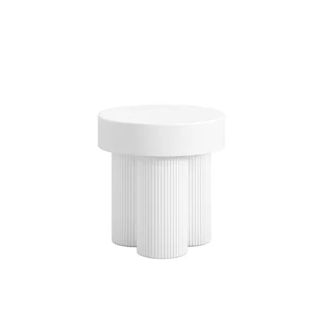 Buy Astrid White Side Table with Reeded Base Design, 3 from Furnituretta