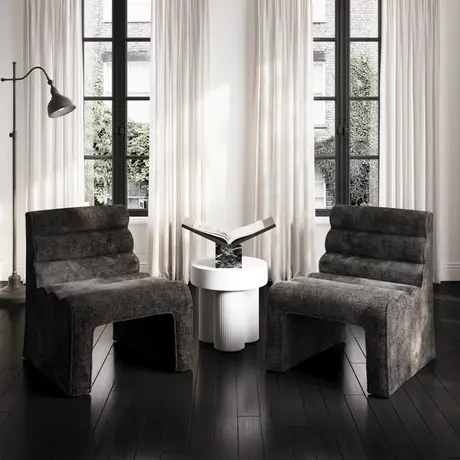 Buy Astrid White Side Table with Reeded Base Design, 2 from Furnituretta