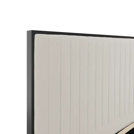 Buy Berkeley Cream Velvet Bed – King (5ft) with Fluted Headboard, Colour: Cream, Bed Size: King (5ft), 5 from Furnituretta