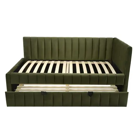 Buy Ida Moss Velvet Day Bed with Panelled Design, 4 from Furnituretta