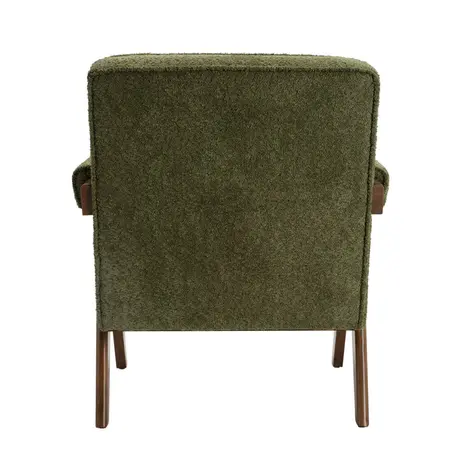Buy Ember Armchair in Leaf Herringbone Chenille with Walnut Legs, Colour: Leaf, 5 from Furnituretta