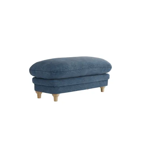 Buy Plumpton Footstool in Denim Blue Chenille Weave, 3 from Furnituretta