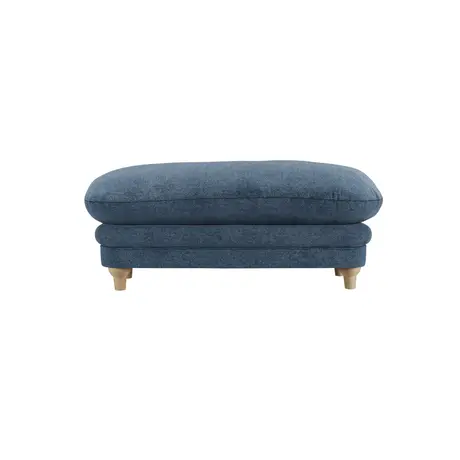 Buy Plumpton Footstool in Denim Blue Chenille Weave from Furnituretta