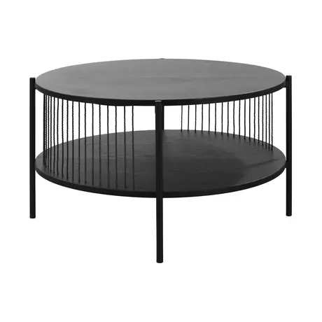 Buy Harper Black Coffee Table with Curved Design & Storage, 3 from Furnituretta