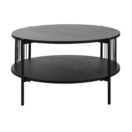 Buy Harper Black Coffee Table with Curved Design & Storage, 2 from Furnituretta