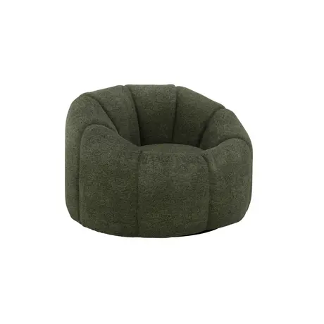 Buy Nao Swivel Chair in Basil Bouclé with Contemporary Swivel Base, Colour: Basil, Item Width: 101, 6 from Furnituretta