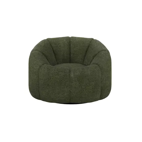 Buy Nao Swivel Chair in Basil Bouclé with Contemporary Swivel Base, Colour: Basil, Item Width: 101 from Furnituretta