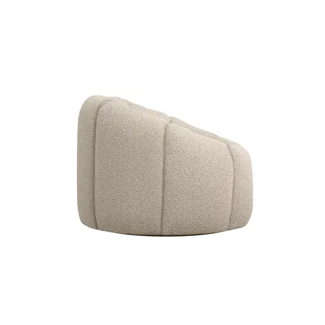 Buy Nao Swivel Chair in Chenille Bouclé with Contemporary Swivel Base, Colour: Ivory, Item Width: 101, 7 from Furnituretta