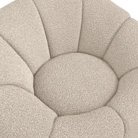 Buy Nao Swivel Chair in Chenille Bouclé with Contemporary Swivel Base, Colour: Ivory, Item Width: 101, 9 from Furnituretta