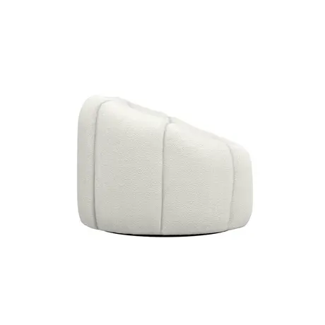 Buy Nao Swivel Chair in Chenille Bouclé with Contemporary Swivel Base, Colour: Buff, Item Width: 101, 7 from Furnituretta