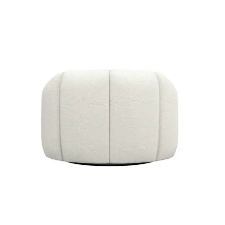 Buy Nao Swivel Chair in Chenille Bouclé with Contemporary Swivel Base, Colour: Buff, Item Width: 101, 8 from Furnituretta