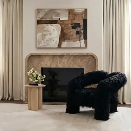 Buy Freyja Jet Chair in Faux Mongolian Fur with Curved Base, 2 from Furnituretta