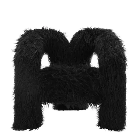 Buy Freyja Jet Chair in Faux Mongolian Fur with Curved Base from Furnituretta