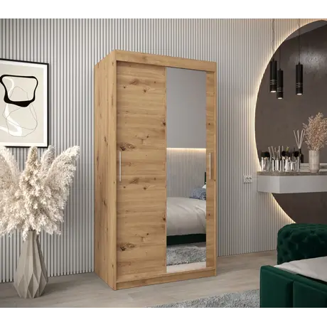 Buy Tokyo II Sliding Door Wardrobe 100cm, Colour: Oak Artisan, Item Width: 100, 6 from Furnituretta