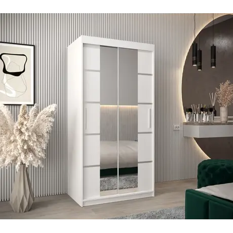 Buy Verona 04 Sliding Door Wardrobe 100cm, Colour: Black, Item Width: 100, 6 from Furnituretta