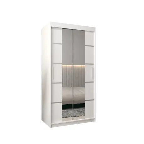 Buy Verona 04 Sliding Door Wardrobe 100cm, Colour: White, Item Width: 100 from Furnituretta