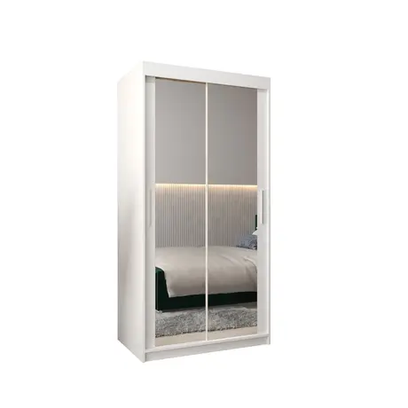 Buy Tokyo III Sliding Door Wardrobe 100cm, Colour: White, Item Width: 100 from Furnituretta