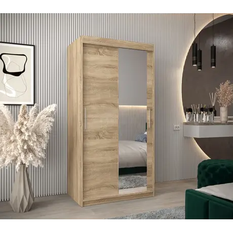 Buy Tokyo II Sliding Door Wardrobe 100cm, Colour: Oak Artisan, Item Width: 100, 14 from Furnituretta
