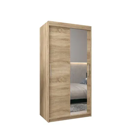 Buy Tokyo II Sliding Door Wardrobe 100cm, Colour: Oak Artisan, Item Width: 100, 13 from Furnituretta