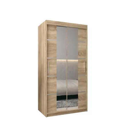 Buy Verona 04 Sliding Door Wardrobe 100cm, Colour: Black, Item Width: 100, 12 from Furnituretta