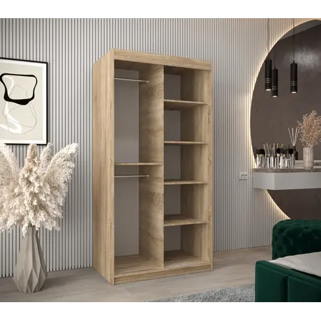 Buy Tokyo III Sliding Door Wardrobe 100cm, Colour: Oak Artisan, Item Width: 100, 15 from Furnituretta