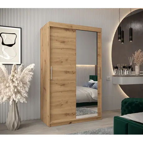 Buy Tokyo II Sliding Door Wardrobe 120cm, Colour: Oak Artisan, Item Width: 120, 10 from Furnituretta
