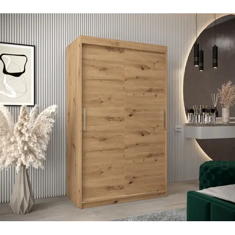 Buy Tokyo Sliding Door Wardrobe 120cm, Colour: Oak Artisan, Item Width: 120, 6 from Furnituretta