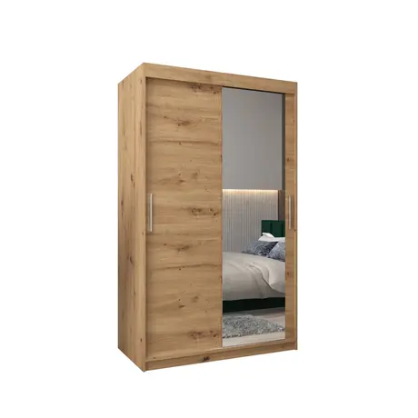 Buy Tokyo II Sliding Door Wardrobe 120cm, Colour: Oak Artisan, Item Width: 120 from Furnituretta