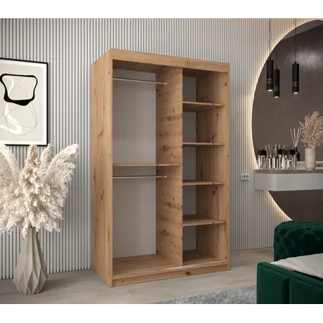 Buy Tokyo Sliding Door Wardrobe 120cm, Colour: Oak Artisan, Item Width: 120, 7 from Furnituretta